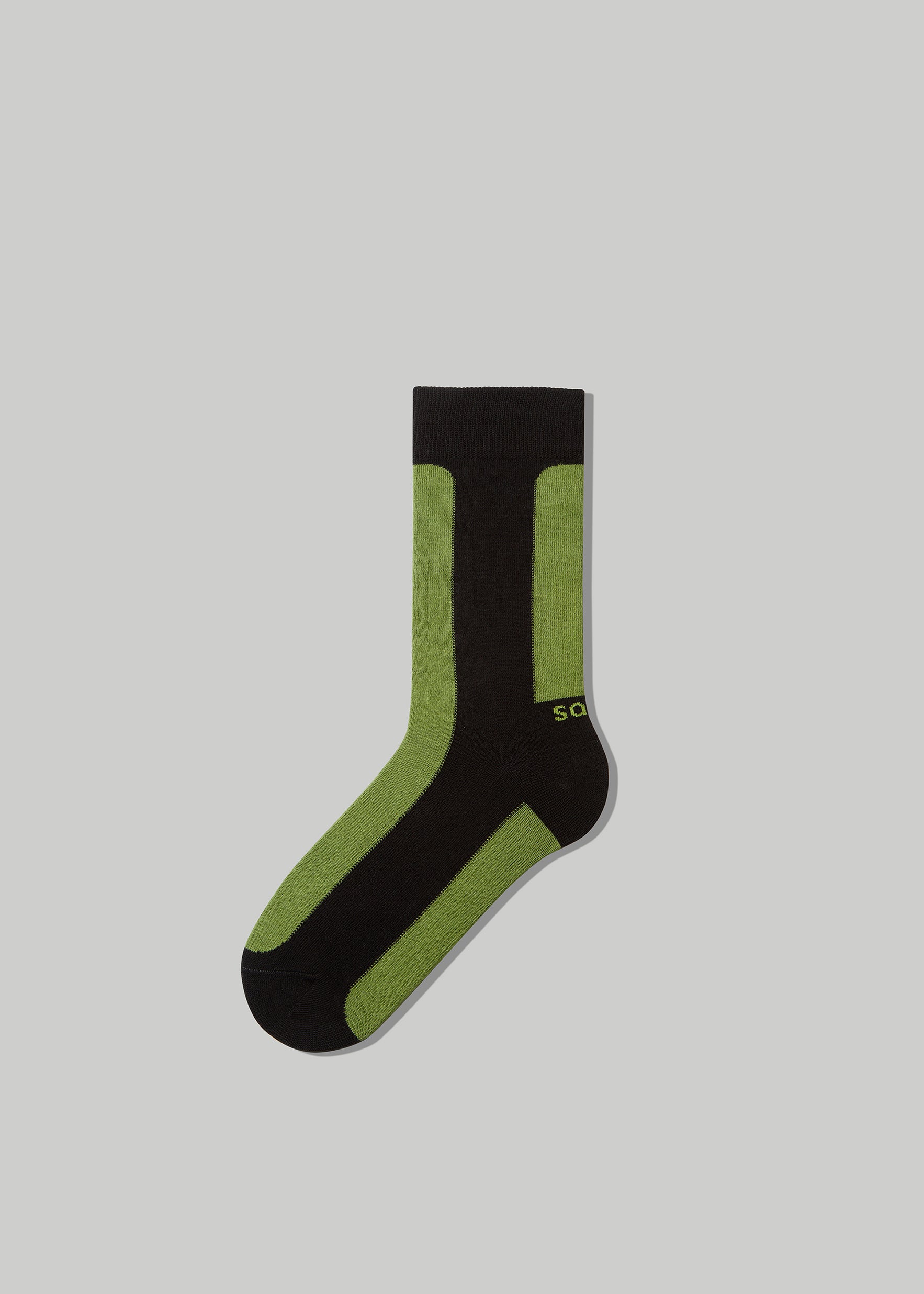 Fence Cotton Dress Socks in Black x Grass 2 : M/L Fence Cotton Dress Socks in Black x Grass 2 : M/L