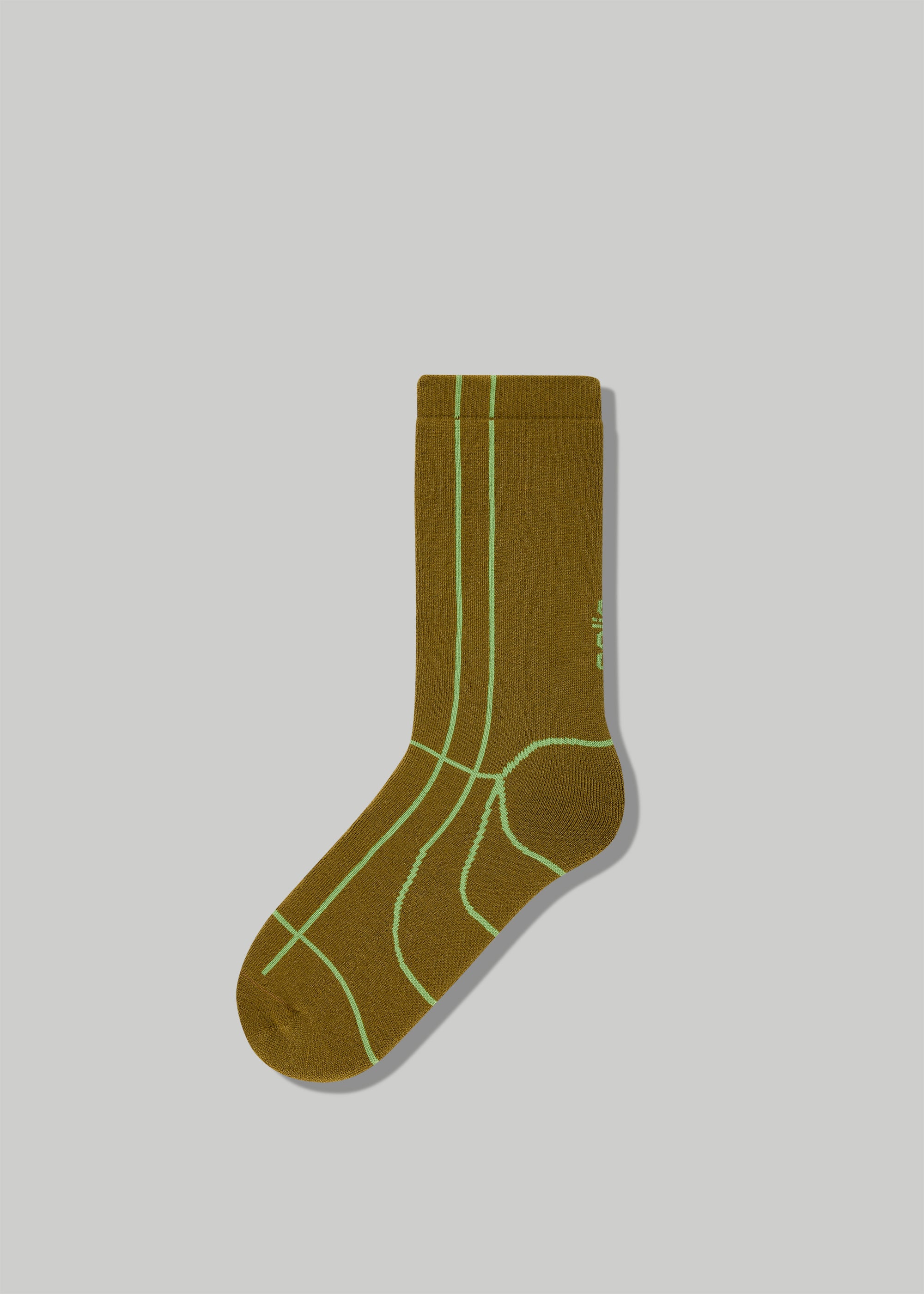 Line Max Wool Blend Socks in Color Dirt Gold and Algae