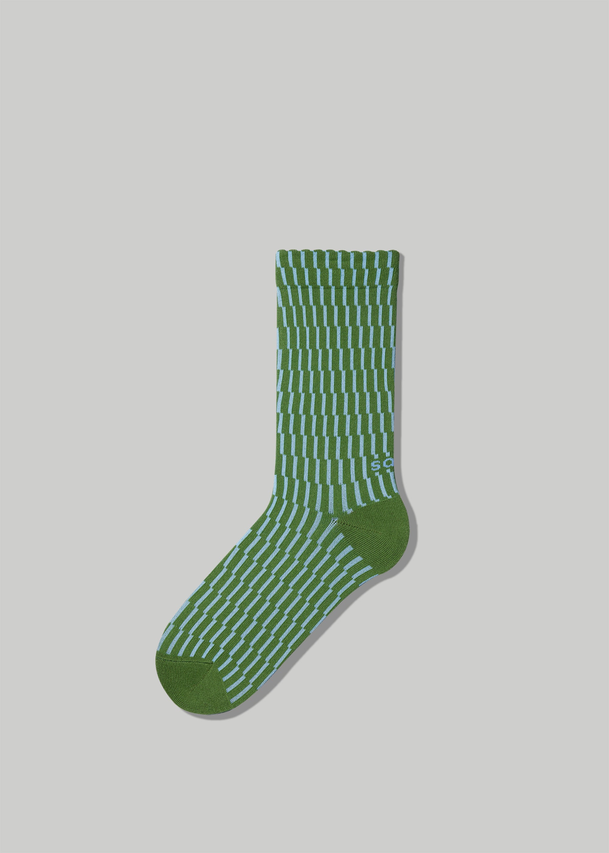 Shifting Grid Rib Socks in Color Glass and Sky