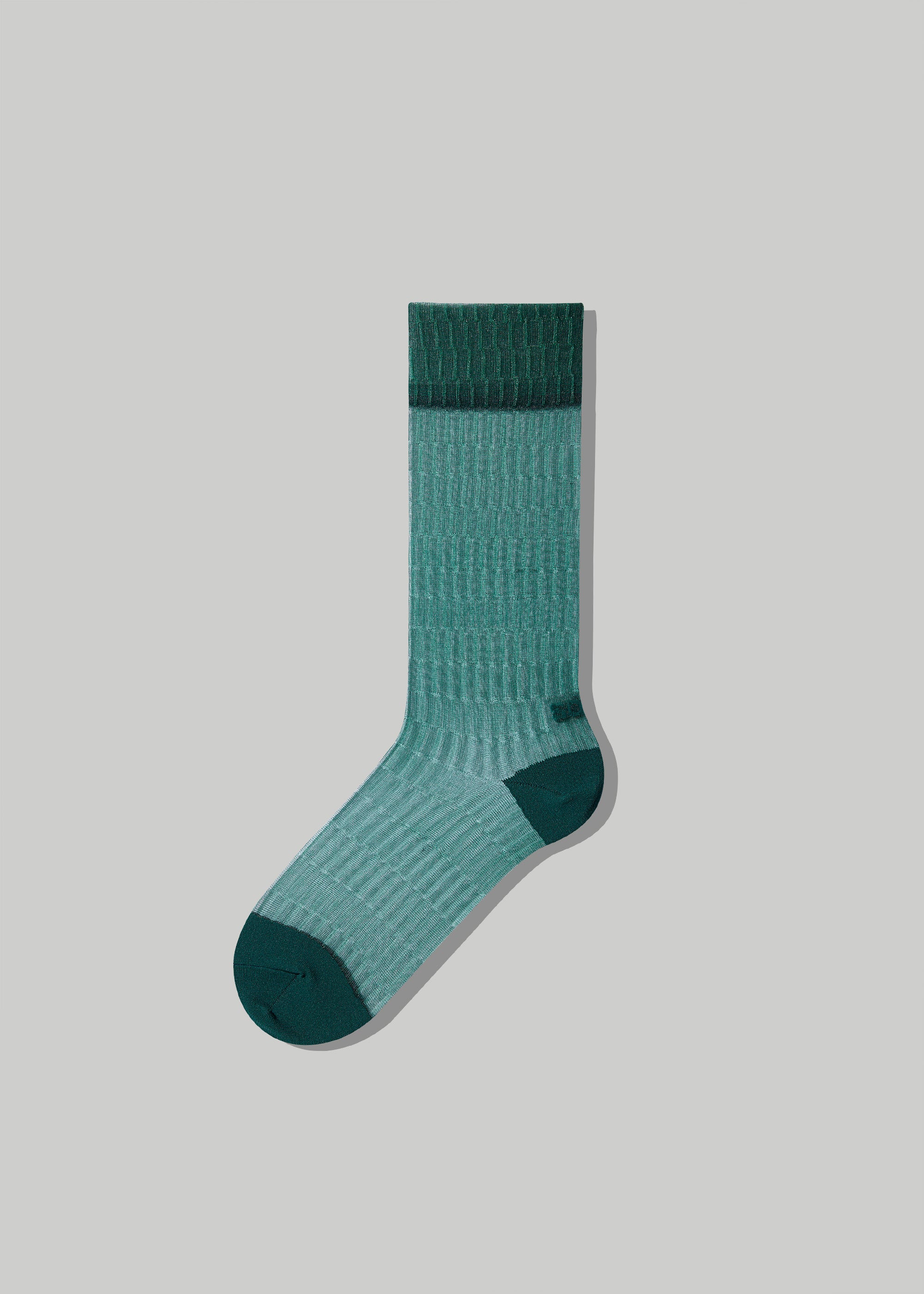 Shifting Sheer Rib Socks in Color Emerald